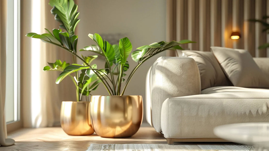Gouden bloempot