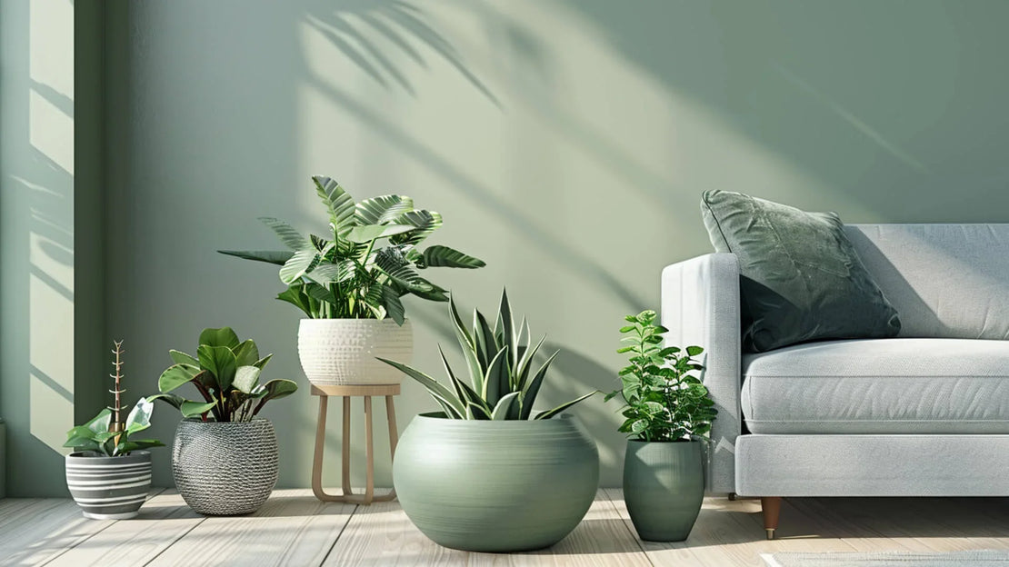 Groene bloempot