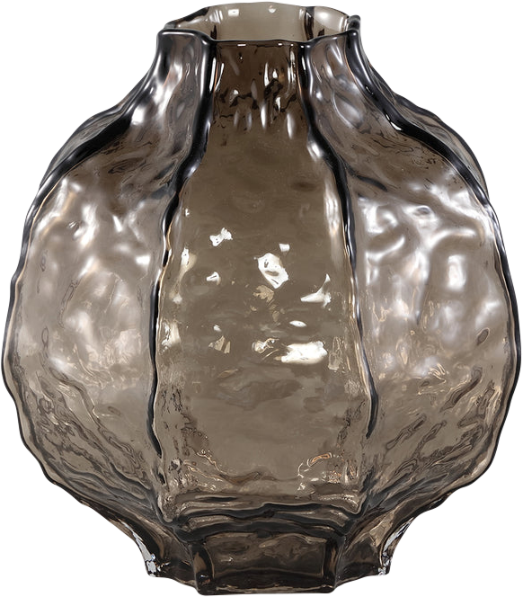 Narin Brown Ronde Glazen Vaas L for Bloemen
