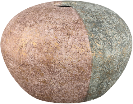 Chareece Grey Half Brown Cement Ronde Vaas S