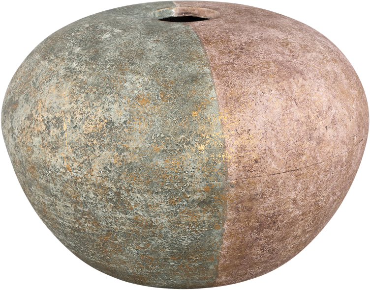Chareece Grey half brown cement round vase L