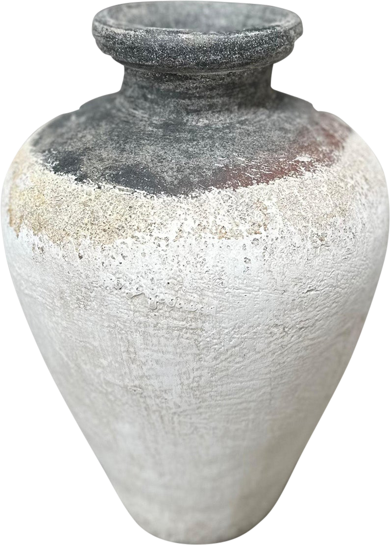 Destyne Witte Ronde Terracotta Pot Groot Voor Binnen Buiten