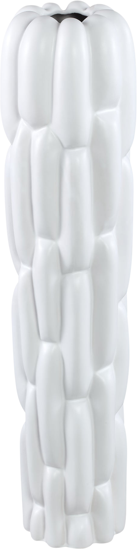 Seanis Witte Ronde Keramische Vaas Met Blokpatroon Large