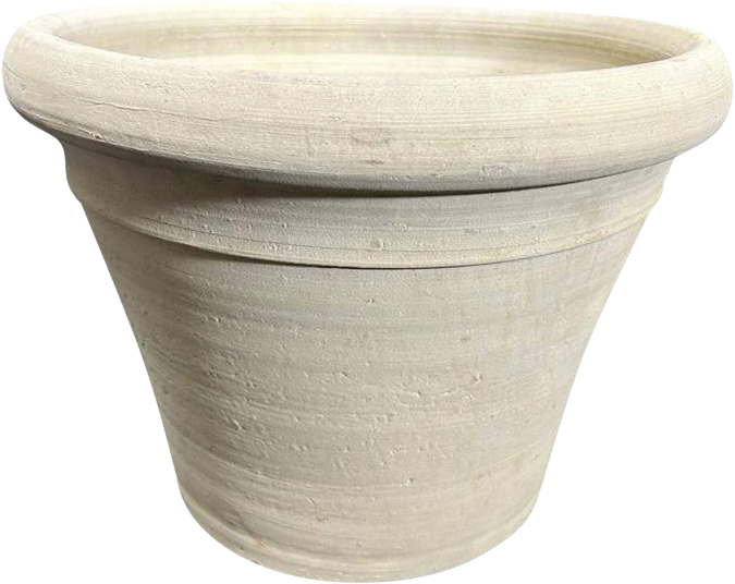 Beige Terracotta Ronde Pot met Rand S