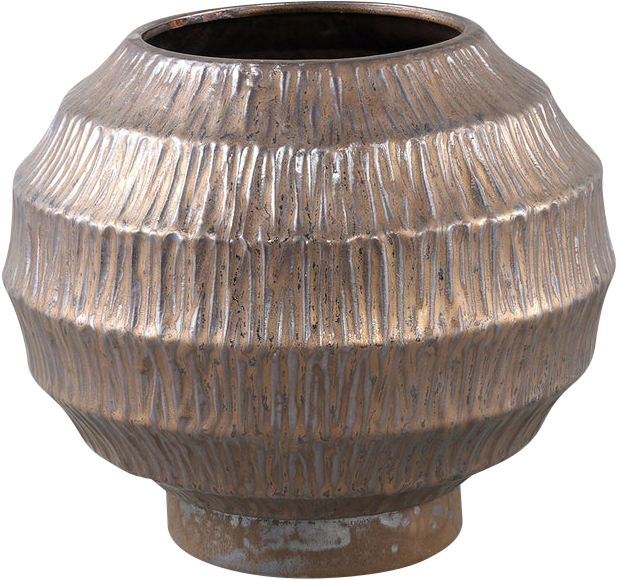 Cherith Bronzen Ribbelvormige Keramische Pot M