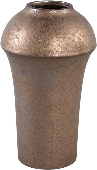 Desyah Bronze ceramic pot round high border S