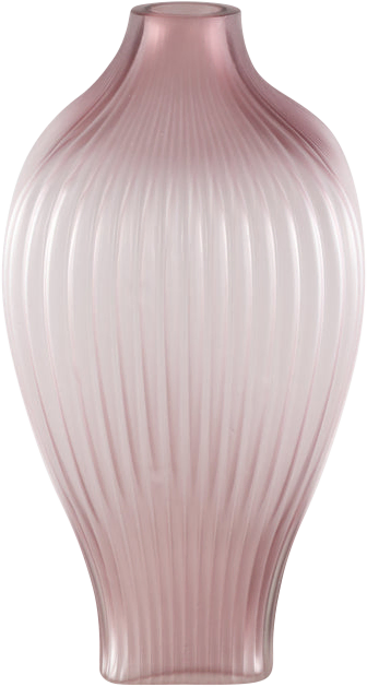 Halde Light Purple solid glass vase ribbed high