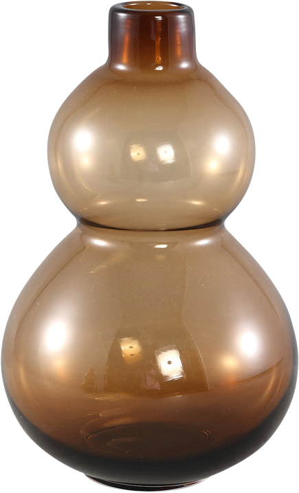 Kato Amber glass vase double bulb round L