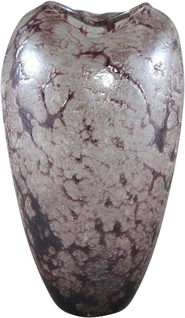 Michellee Purple solid glass vase round smoke S