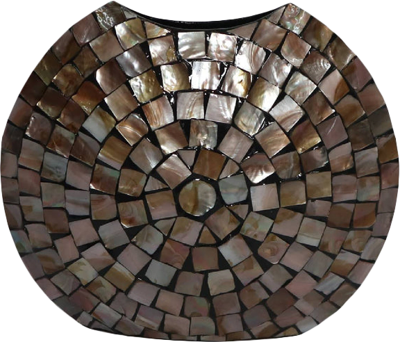 Nikael Bronzen ovale bamboe plantenpot L Ø15 x H53 cm