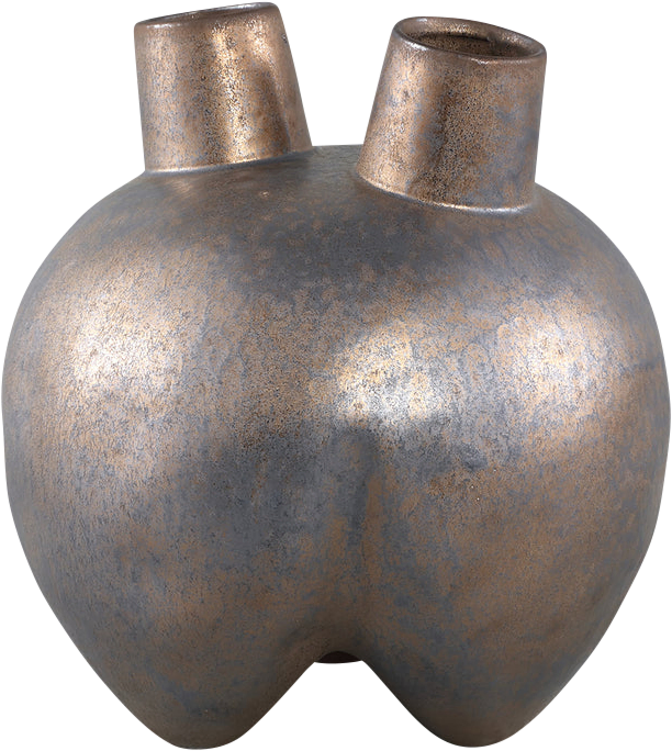 Susana Bronze ceramic pot two holes round M